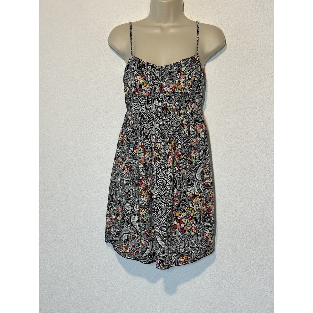 Y2K Ruby Rox 7 Paisley Babydoll  Mini‎ Dress Empire Waist Boho Fairy Festival